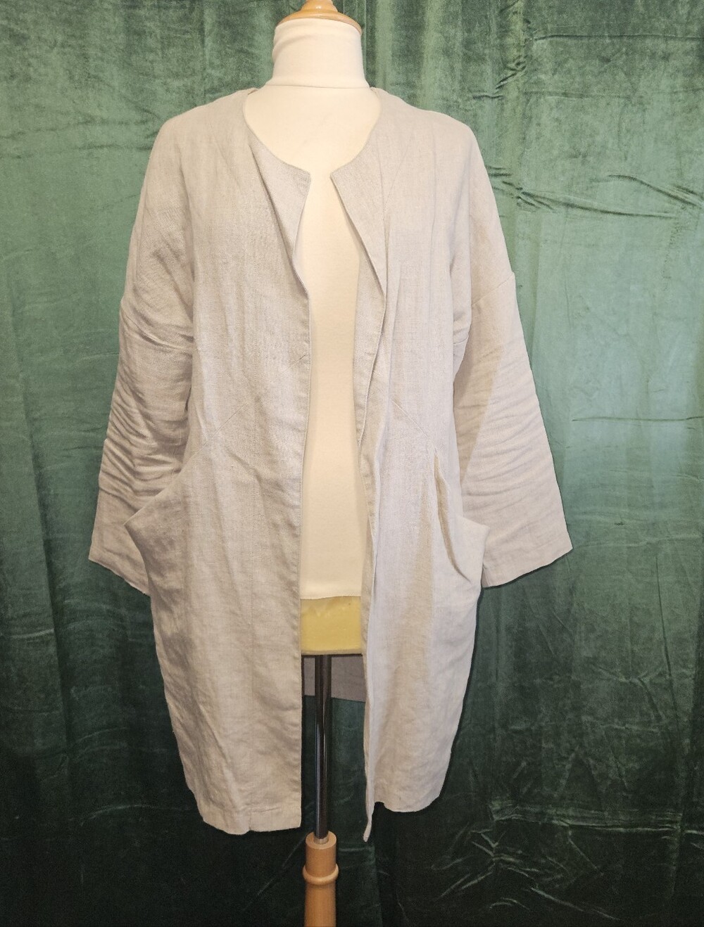 Garnet Hill Linen Open Front Cardigan